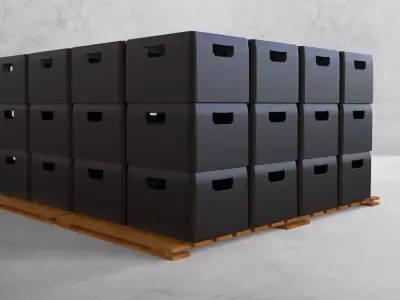 Plastic Crates 3D Model 3D model