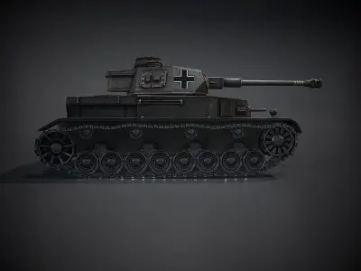Low Poly Panzer IV G medium tank Low-poly 3D model