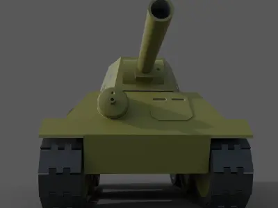 Cartoon T-34 Low-poly 3D model