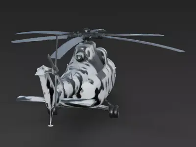 Realistic Tactical Transport Helicopter 3D Model Low-poly 3D model
