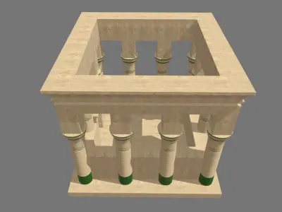 Low Poly Egyptian Temple 02 Low-poly 3D model