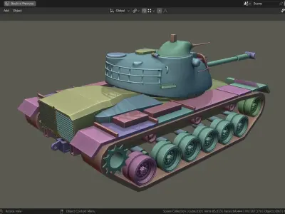 M48 Patton TANK BASE MESH Low-poly 3D model