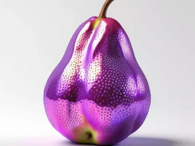 Iridescent Stylized Pear 3D Model 3D model