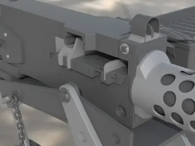 Browning M2 -  High Poly 3D model