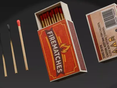 Low Poly Matchbox - Game Ready PBR Asset Low-poly 3D model