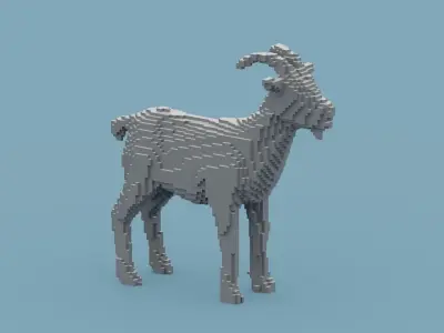 Voxel Goat Low-poly 3D model buy