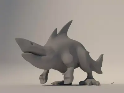 3D Shark Monster Model Free 3D model