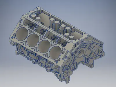 v8 engine block 3D model