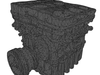 HighDetail V8 Combustion Engine Model Low-poly 3D model