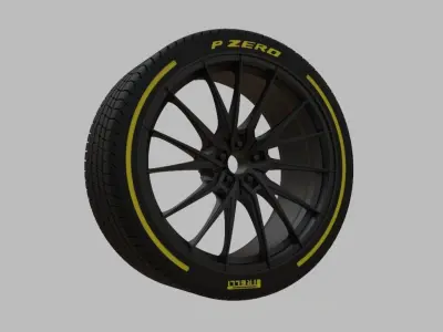 Miniature Vossen HF-4T Rim and Tire - 3D Print - No Textures 3D print model
