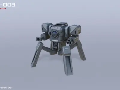 Scifi Mini bot Low-poly 3D model buy