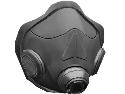 Game Ready Respirator Gas Mask Low-poly 3D model