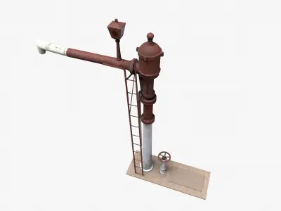 3D Railroad Water Pump  Low-poly 3D model