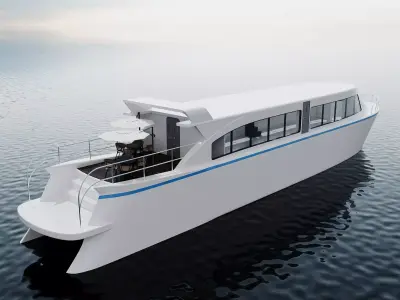 Modern Sightseeing Passenger Ferry 71 3D model