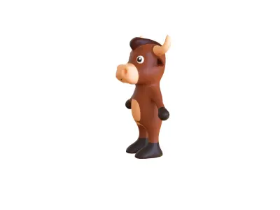 High-Quality 3D Cute Bull for Games 3D Low-poly 3D model