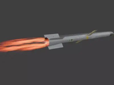 Blender Geometry Nodes Procedural Missile generator 3D model