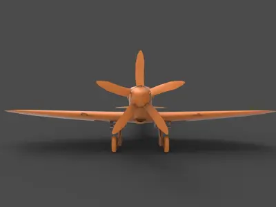 spitfire mk xiv 3D print model