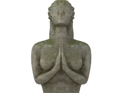 Siren stone statues Low-poly 3D model