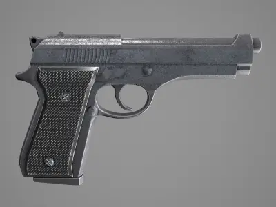 Simple Handgun Low-poly 3D model