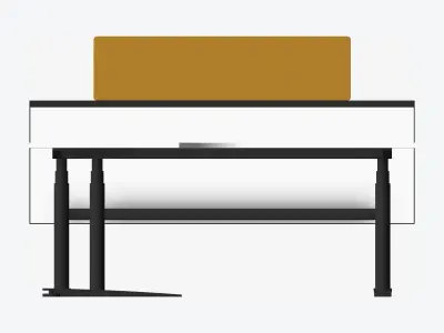 Desk - Single - Officetec - Modela - 90 Deg - Adjustable Height Low-poly 3D model
