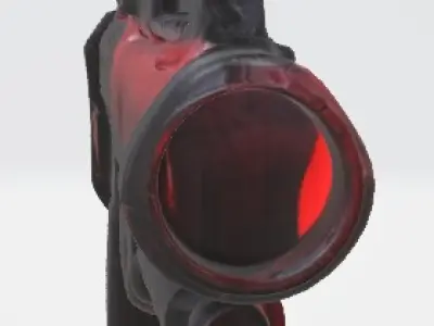 Red and Black sci-fi gun 3D model