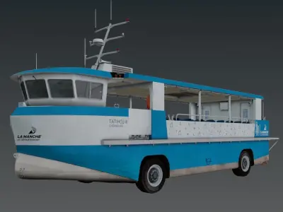 Amphibious Ferry Tatihou III 3D low-poly Low-poly 3D model