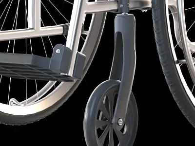 hospital wheelchair open and folded 3D model