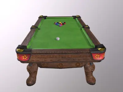 Billiards pool table Low-poly 3D model