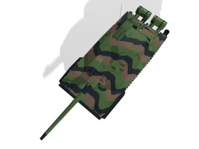 Tank 3D model in camouflage 3D model