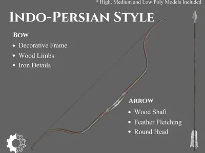 Ancient Collection Indo Persian Weapons Set 3D Model Pack