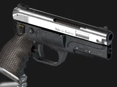 Futuristic Combat Pistol Low-poly 3D model