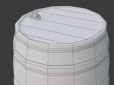 Low poly Wooden Barrel Model Low-poly 3D model