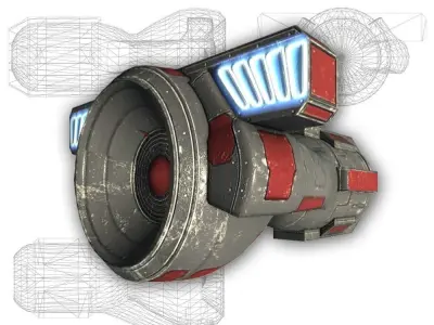 Starship engine 02 Sci-fi low poly Low-poly 3D model
