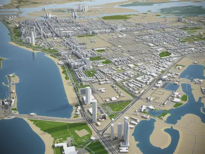 Abu Dhabi and Dubai - 2 cities 3D model