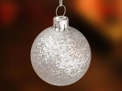 Silver Christmas Ornament Glitter 3D model