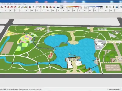 Sketchup Landscape Park H4 3D model