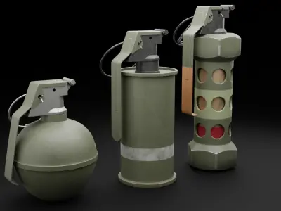 Game Ready Grenades Low-poly 3D model