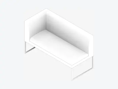 Furniture - Bench - Contemporary - Line - Type 2 Low-poly 3D model