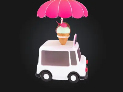 Ice Cream Dream Truck  Whimsical Wheels of Sweet Nostalgia 3D model