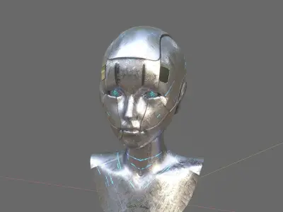 scifi female head  3D model