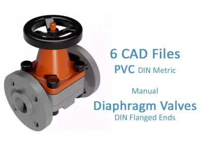 PVC Manual Diaphragm Valves - DIN Flanged Ends Free 3D model