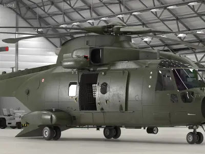 AgustaWestland AW101 Merlin Helicopter Royal Air Force 3D model