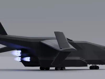 Sci fi  Aircraft Low-poly 3D model