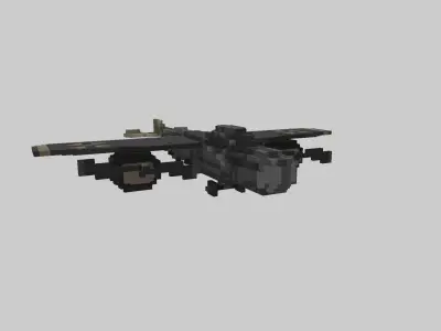 LowPoly Plane Pixel Art Free low-poly 3D model