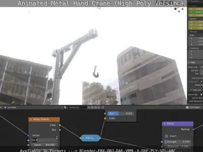 Animated Metal Hand Crane High-Poly Version 3D model