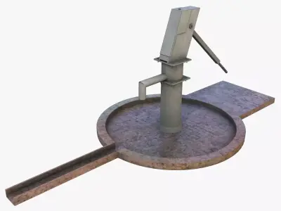 Water stream pump Low-poly 3D model - GameReady Low-poly 3D model