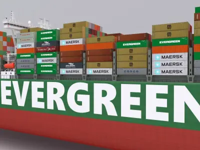 Ever Given Evergreen Container Ship 3D model
