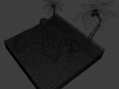 Minimalist beach or coast 3D model