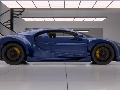 Bugatti chiron full rigged Low-poly 3D model