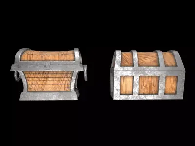 Treasure Chest Low-poly 3D model